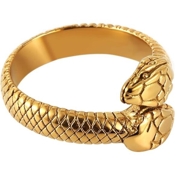 Retro Gothic Snake Ring – Unisex Stainless Steel Animal Jewelry - Picture 3 of 7